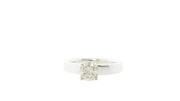 Grote foto witgouden solitair ring met 0.95crt. diamant 18 krt nieuw sieraden tassen en uiterlijk ringen voor haar