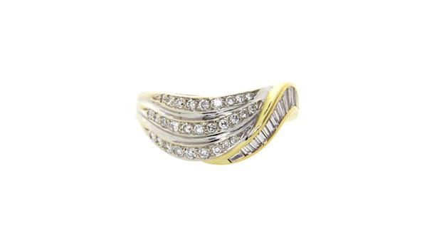 Grote foto gouden bicolour fantasie ring met diamant 18 krt 1795 sieraden tassen en uiterlijk ringen voor haar