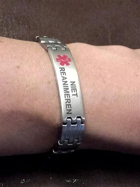 Grote foto niet reanimeren armband rvs met logo en tekst sieraden tassen en uiterlijk armbanden voor haar