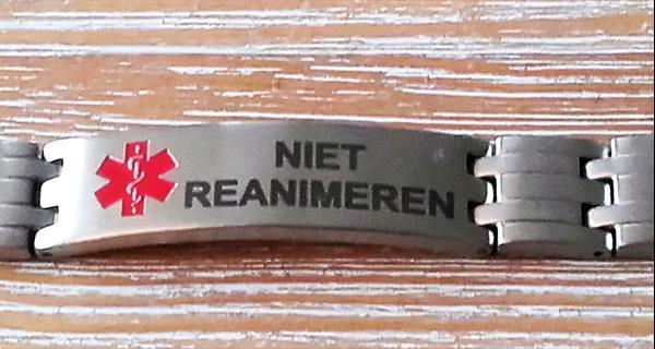 Grote foto niet reanimeren armband rvs met logo en tekst sieraden tassen en uiterlijk armbanden voor haar