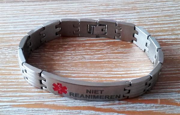 Grote foto niet reanimeren armband rvs met logo en tekst sieraden tassen en uiterlijk armbanden voor haar