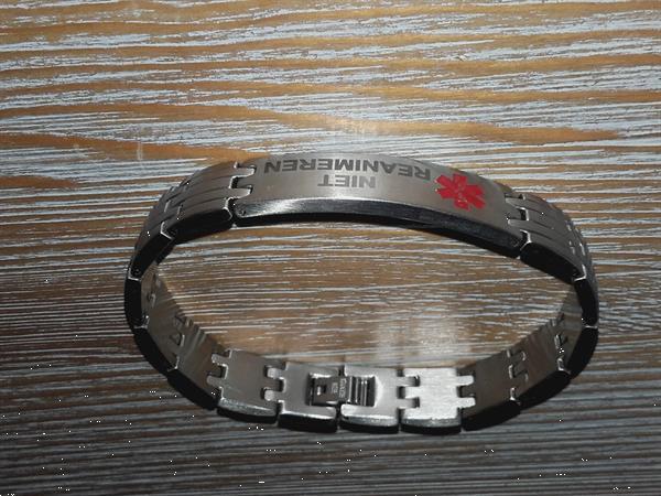 Grote foto niet reanimeren armband rvs met logo en tekst sieraden tassen en uiterlijk armbanden voor haar