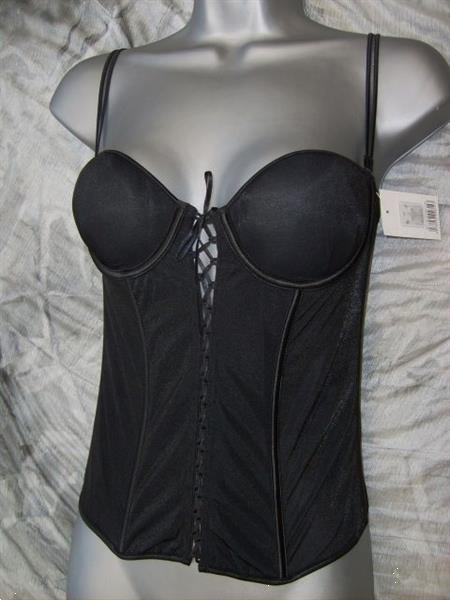 Grote foto elegant zwart torselet met strapless mogelijkheid kleding dames ondergoed en lingerie