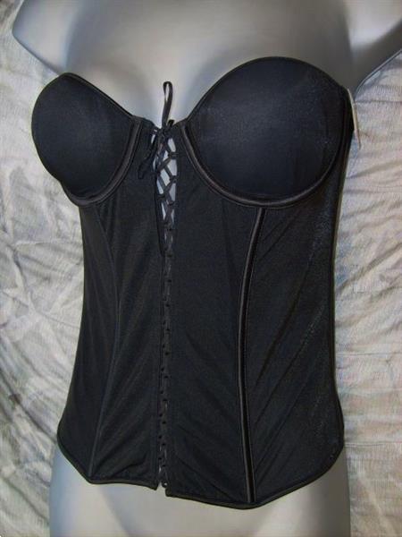 Grote foto elegant zwart torselet met strapless mogelijkheid kleding dames ondergoed en lingerie