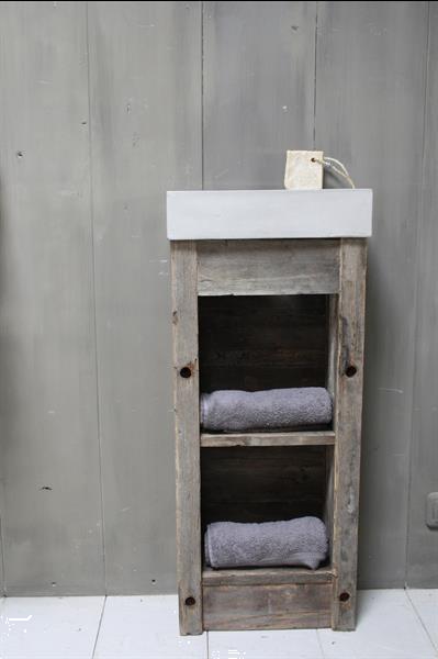 Grote foto toiletmeubel oud hout met betonbak 90 cm light grey huis en inrichting complete badkamers