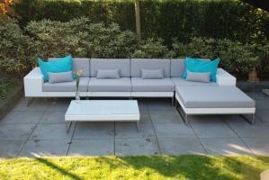 Grote foto design loungeset tuin wit wicker tuin en terras tuinmeubelen toebehoren