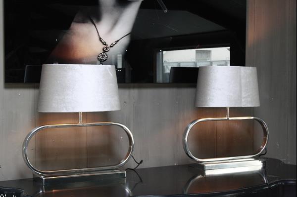 Grote foto tafellamp ovaal rvs velours kap eric kuster stijl huis en inrichting tafellampen