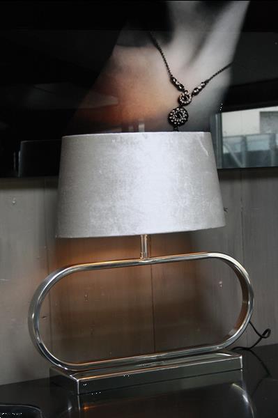 Grote foto tafellamp ovaal rvs velours kap eric kuster stijl huis en inrichting tafellampen