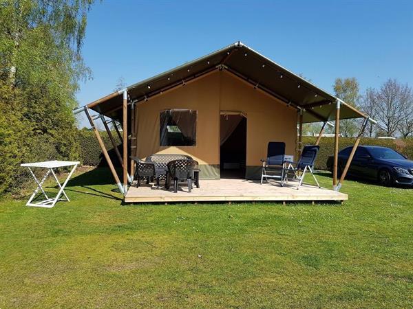 Grote foto safaritent voor 6 personen op park de tien heugten vakantie nederland midden