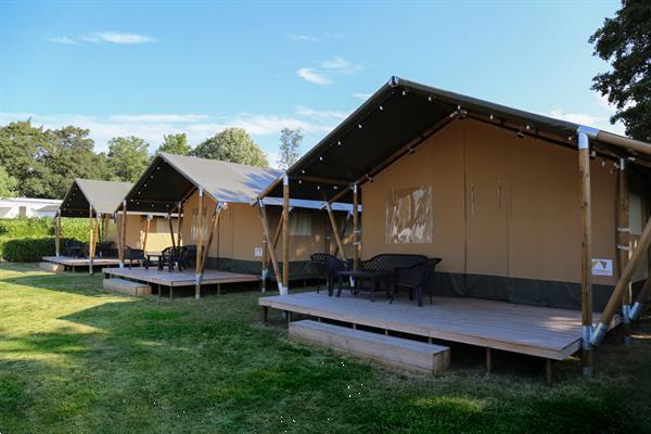 Grote foto safaritent voor 6 personen op park rhederlaagse meren vakantie nederland midden