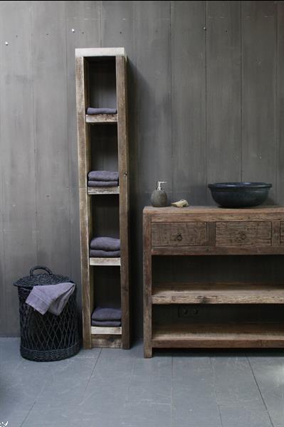 Grote foto massief oud houten badkamerkast handdoekenkast huis en inrichting complete badkamers