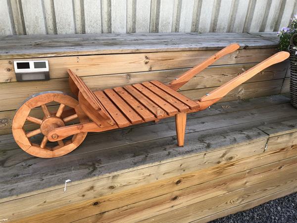 Grote foto xxl kruiwagen houten kruiwagen plantkar hout tuin massi tuin en terras tuinmeubelen