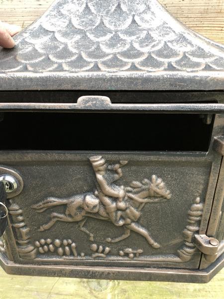 Grote foto postbus wand brievenbus vervaardigd uit gegoten aluminium antiek en kunst curiosa en brocante