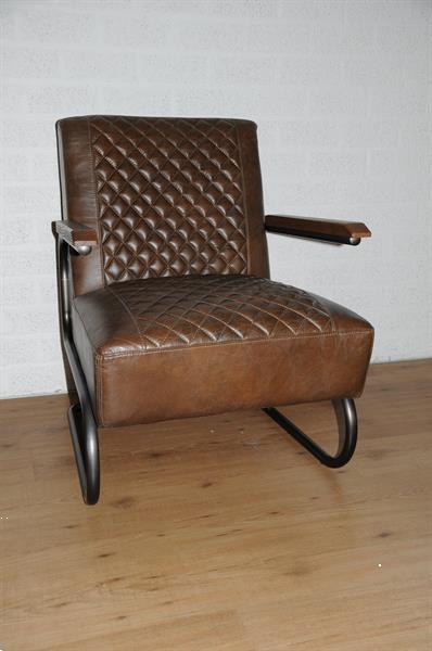 Grote foto prachtige fauteuil met java leder donkerbruin. huis en inrichting overige