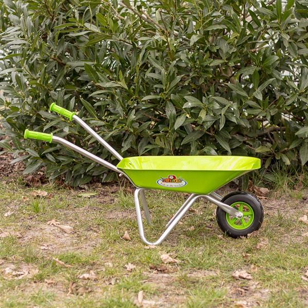 Grote foto kruiwagen voor kinderen in groene metalen kruiwagen pushka tuin en terras overige tuin en terras