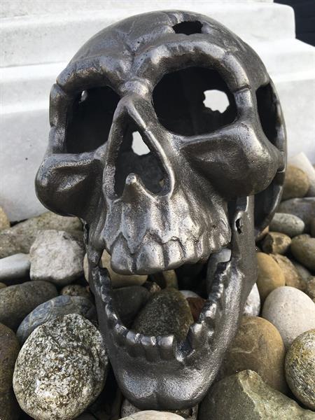 Grote foto 1 grote anatomische schedel uit gietijzer grijs rust antiek en kunst curiosa en brocante