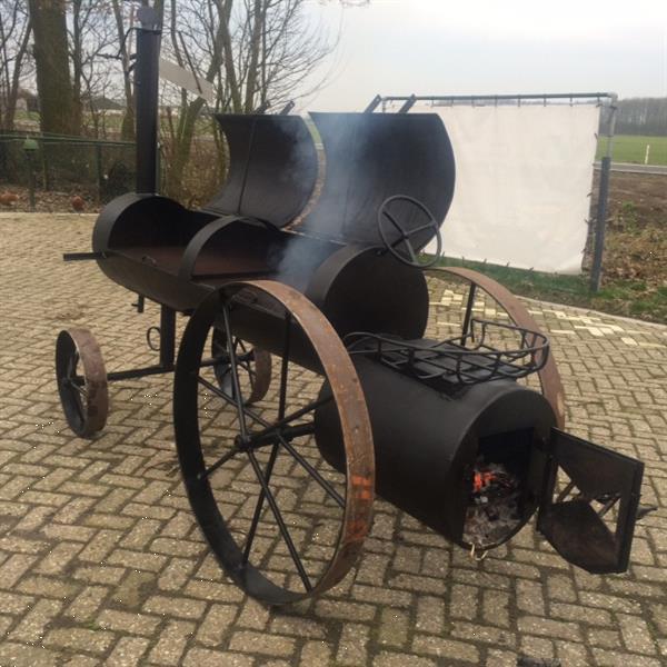 Grote foto oldtimer smoker werkende smoker agrarisch tractoren oldtimers