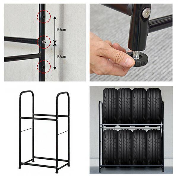 Grote foto bandenstelling bandenrek voor 4 autobanden huis en inrichting woningdecoratie