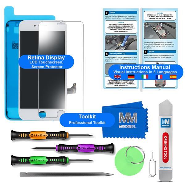 Grote foto mmobiel lcd display touchscreen voor iphone 8 wit inclus telecommunicatie toebehoren en onderdelen