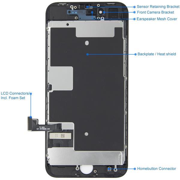 Grote foto mmobiel lcd display touchscreen voor iphone 8 zwart incl telecommunicatie toebehoren en onderdelen