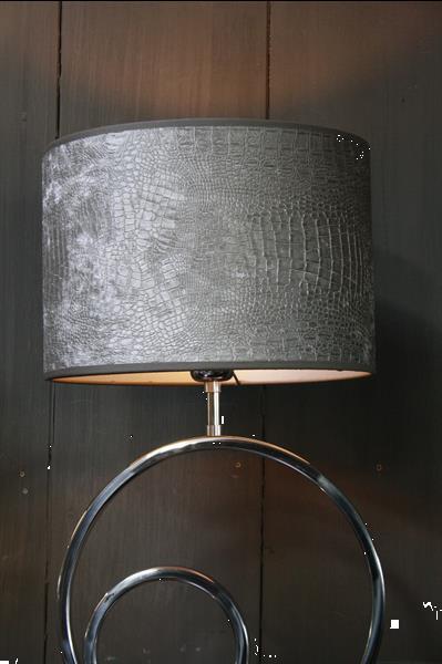 Grote foto tafellamp rond zilver chelsea velours kap eric kuster huis en inrichting tafellampen