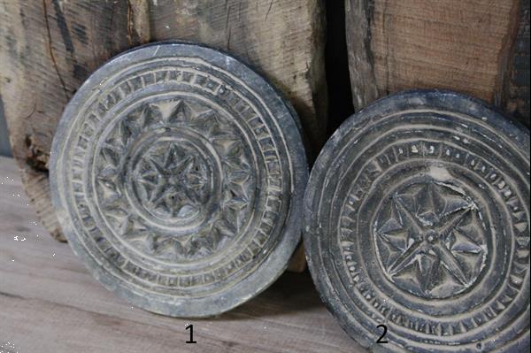 Grote foto handgemaakte mandela stenen onderzetter huis en inrichting servies