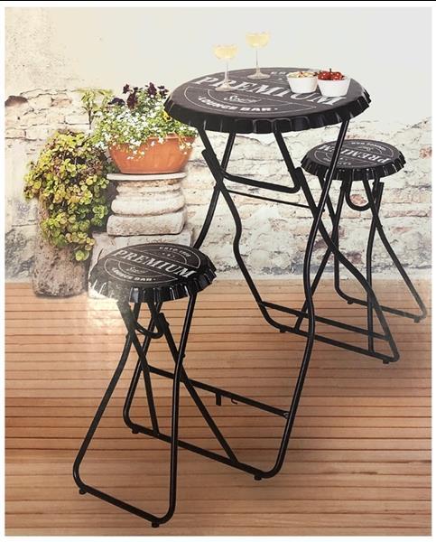 Grote foto bartafel met 2 stoelen zwart alleen deze week 10 extra k tuin en terras tuinmeubelen