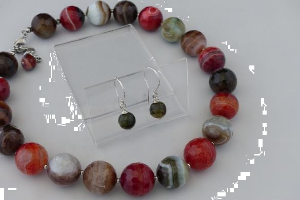 Grote foto agaat 18 mm ketting oorhanger set sieraden tassen en uiterlijk kettingen