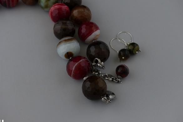 Grote foto agaat 18 mm ketting oorhanger set sieraden tassen en uiterlijk kettingen