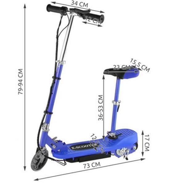 Grote foto elektrische scooter 12km p uur 250w met zitting fietsen en brommers steps