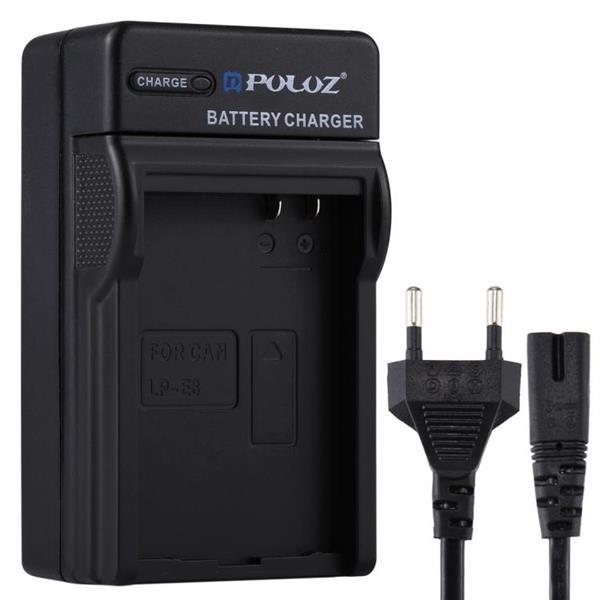 Grote foto puluz eu plug battery charger with cable for canon lp e8 bat audio tv en foto algemeen