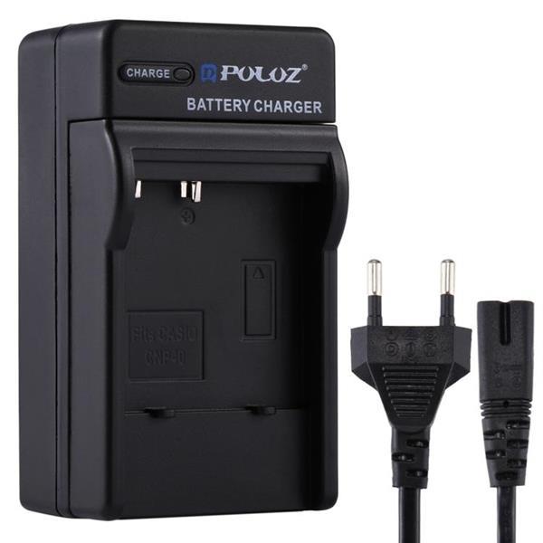 Grote foto puluz eu plug battery charger with cable for casio cnp40 bat audio tv en foto algemeen
