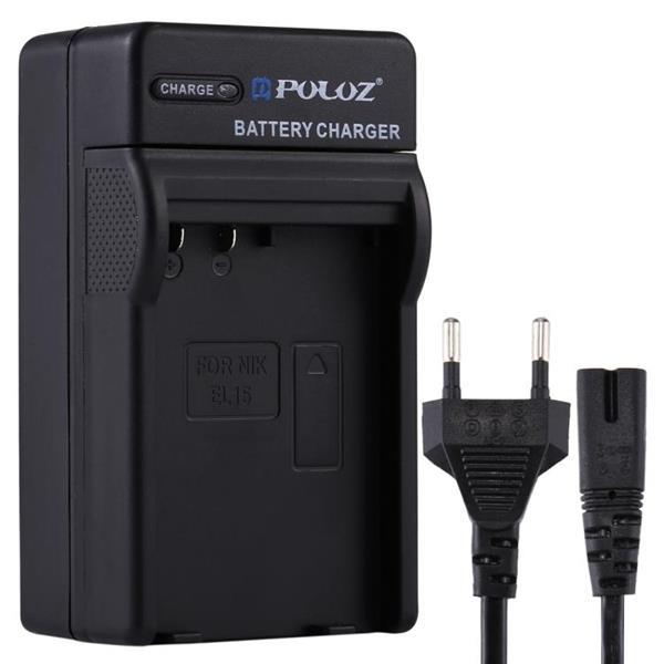 Grote foto puluz eu plug battery charger with cable for nikon en el15 b audio tv en foto algemeen