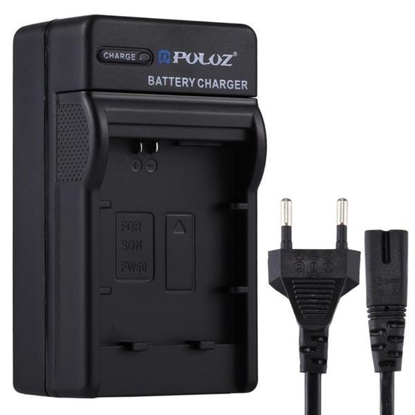 Grote foto puluz eu plug battery charger with cable for sony np fw50 ba audio tv en foto algemeen