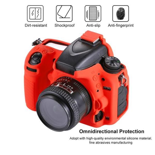Grote foto puluz soft silicone protective case for nikon d750 red audio tv en foto onderdelen en accessoires
