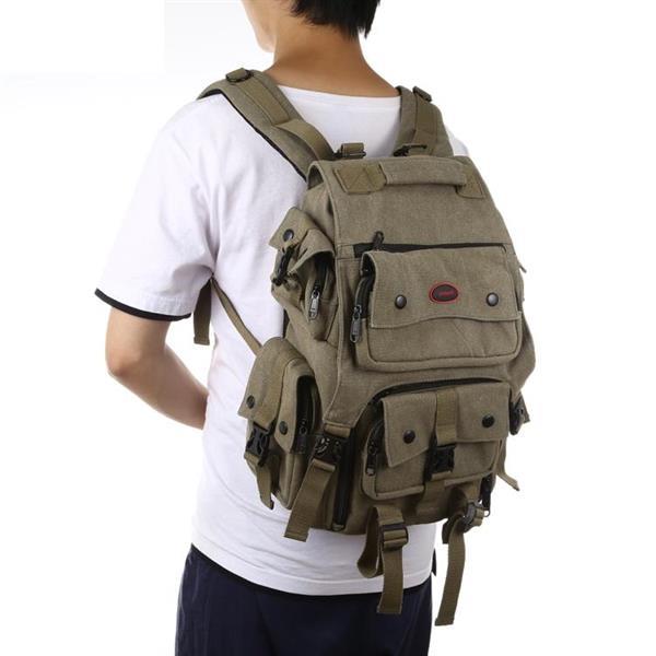 Grote foto yadanli dual shoulders backpack digital camera bag army gree audio tv en foto onderdelen en accessoires