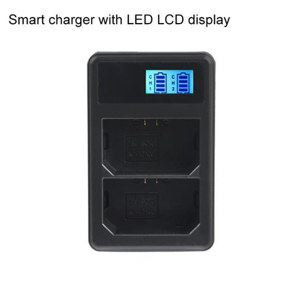 Grote foto dual channel digital lcd display battery charger with usb po audio tv en foto algemeen