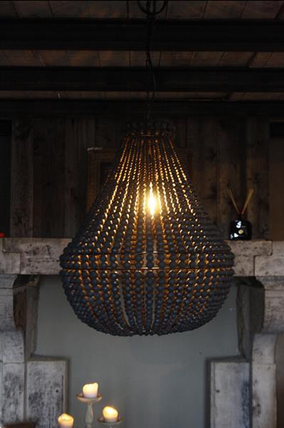Grote foto hanneke kralen hanglamp zwart 65 cm huis en inrichting overige