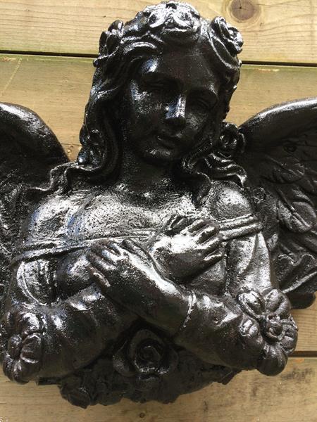 Grote foto 1 angelic engel sculptuur gemaakt van gietijzer zwart verzamelen beelden en beeldjes