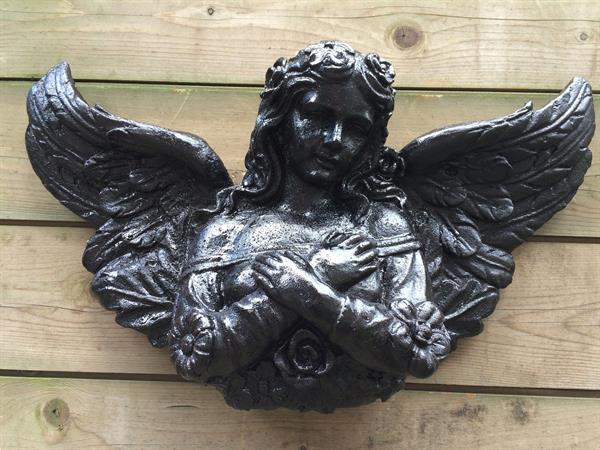 Grote foto 1 angelic engel sculptuur gemaakt van gietijzer zwart verzamelen beelden en beeldjes