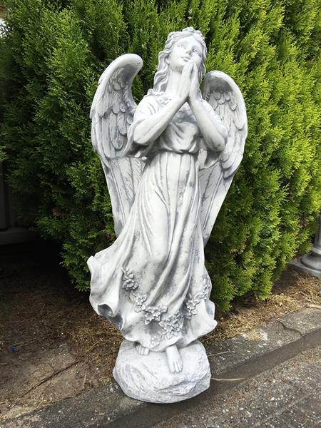 Grote foto 1 engel graf engel vol steen antiek wit. verzamelen beelden en beeldjes
