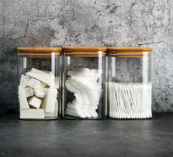 Grote foto 3 x 1000 ml voorraadpotten glas huis en inrichting keukenbenodigdheden