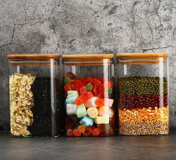 Grote foto 3 x 1000 ml voorraadpotten glas huis en inrichting keukenbenodigdheden