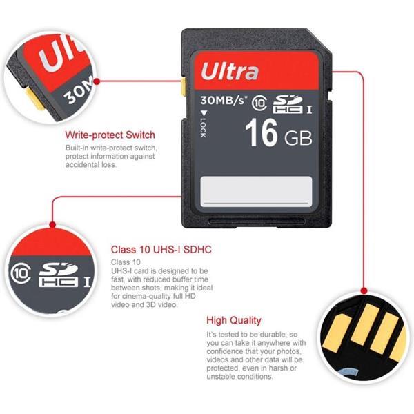 Grote foto 16gb ultra high speed class 10 sdhc camera memory card 100 computers en software geheugens