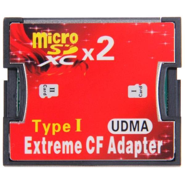 Grote foto 2 socket micro sd to cf compact flash memory card adapter computers en software overige computers en software