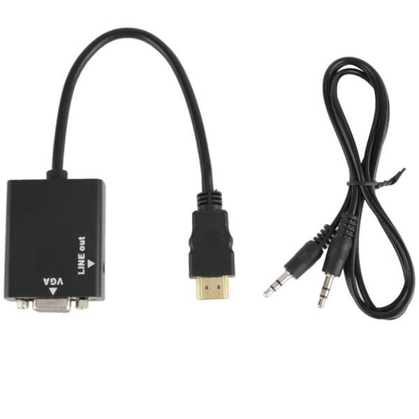 Grote foto 26cm hdmi to vga audio output video conversion cable with computers en software overige