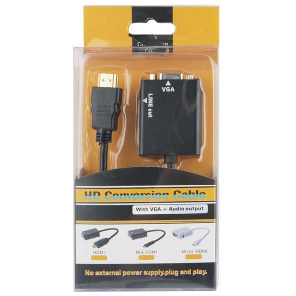 Grote foto 26cm hdmi to vga audio output video conversion cable with computers en software overige