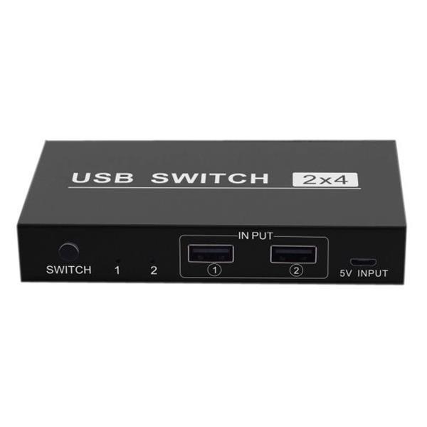 Grote foto 2x4 usb switch 2 port pcs sharing 4 devices for printer keyb computers en software overige