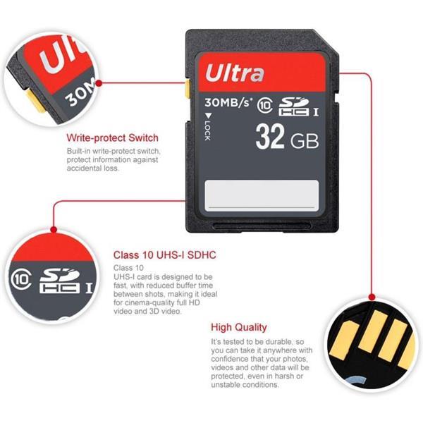 Grote foto 32gb ultra high speed class 10 sdhc camera memory card 100 computers en software geheugens