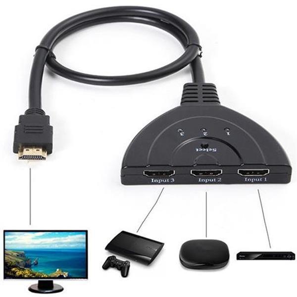 Grote foto 3x1 pigtail hdmi switcher up to 1080p gold plated black computers en software netwerkkaarten routers en switches
